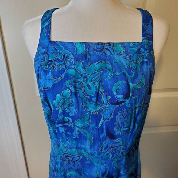 Dawn Joy Vintage Blue Bohemian Rayon Dress - Picture 5 of 11